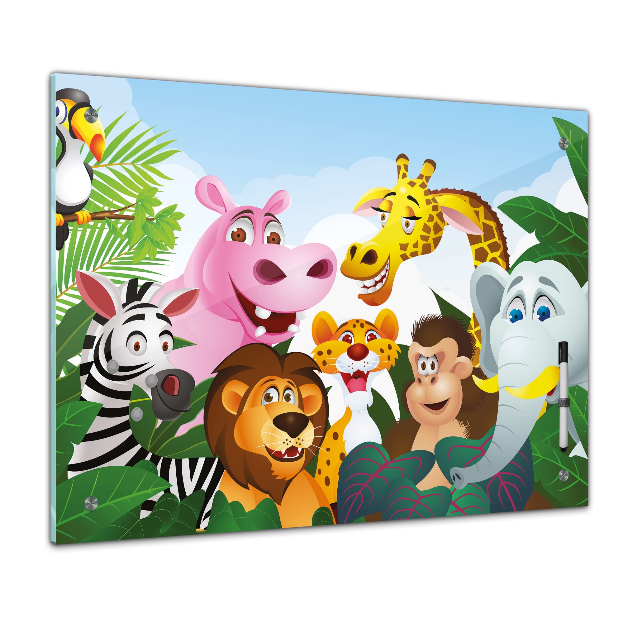 Bilderdepot24 Tableau mémo magnétique en Verre pour Enfant