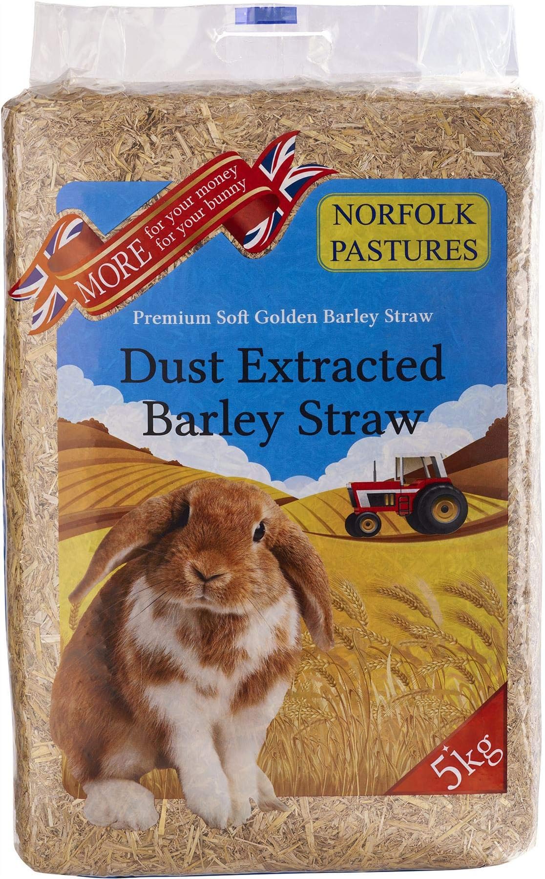 Norfolk Pastures Dust Extracted Barley Straw (Bulk Bale) (approx 5+kg)