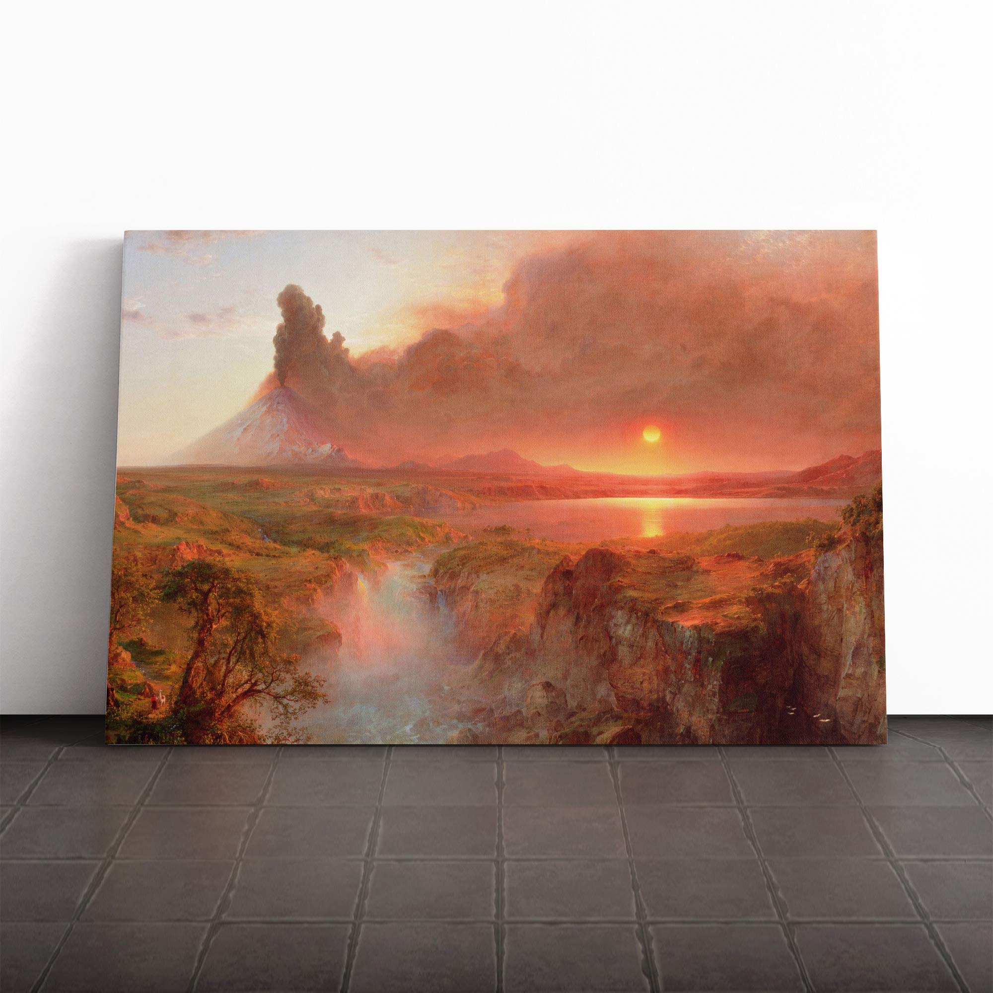 Frederic Edwin Church Cotopaxi Vol.2 Canvas Print | Gallery Wrapped 30mm Frame Wall Art | 30x20 inches | Ready to Hang | Modern Cityscape Picture | Living Room Bedroom Lounge Office