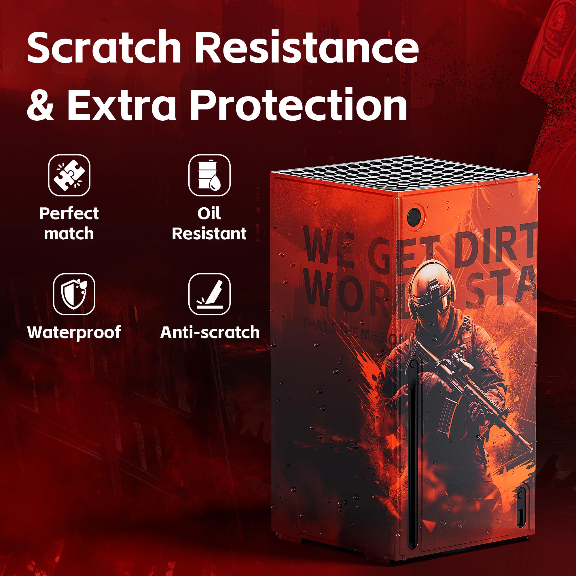 Mytrix Wraps Coque de protection magnétique pour console Xbox Series X Call of Duty Rouge