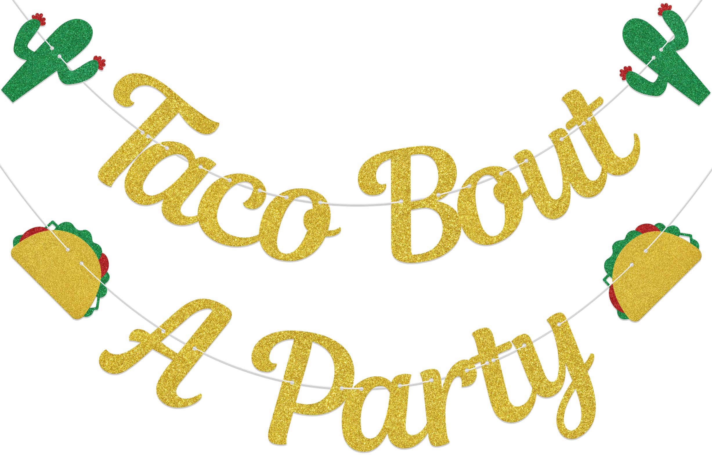 Aumccxz Taco Bout A Party Banner Mexican Party Decorations Mexican Fiesta Cinco De Mayo Decorations Gold