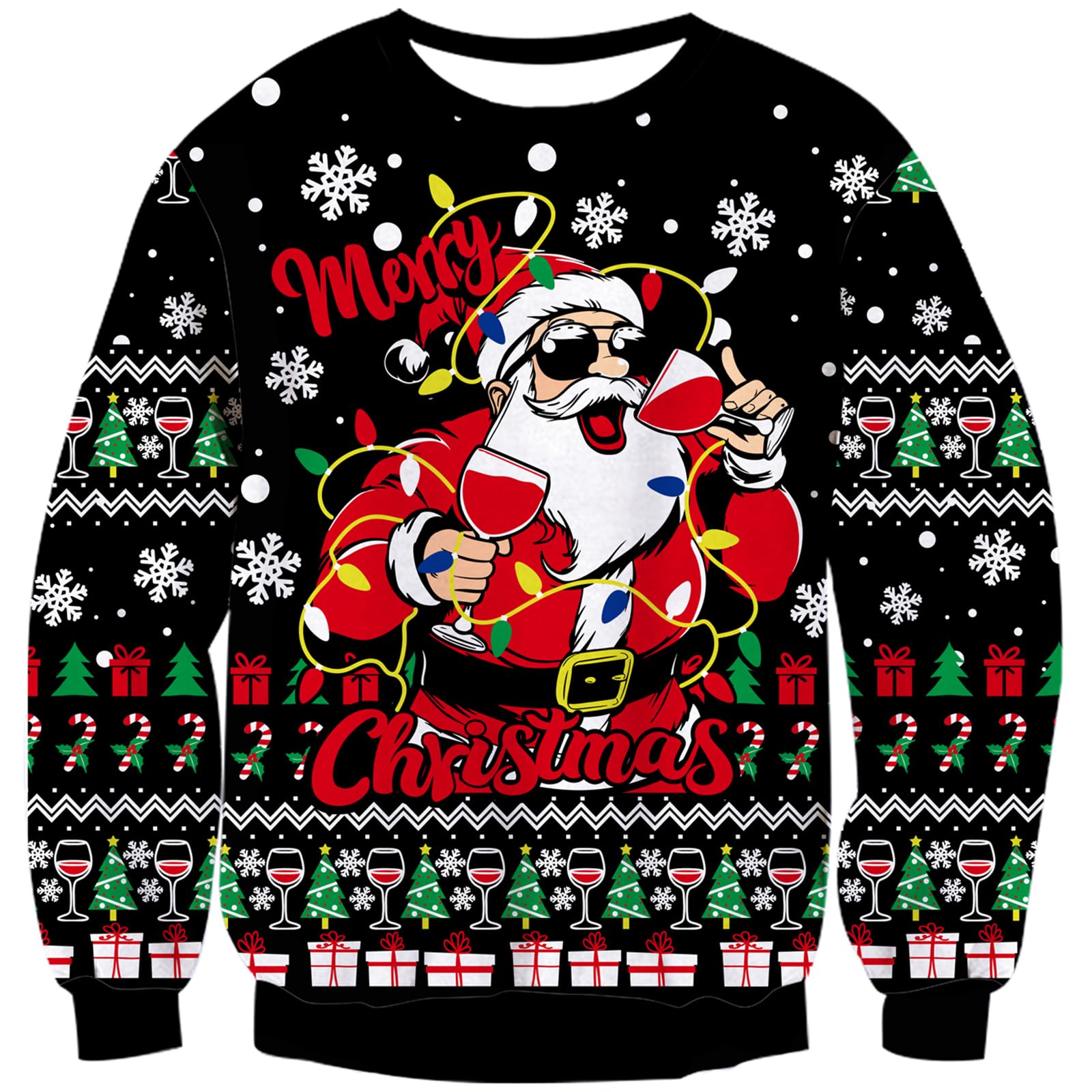 TUONROAD Maglione di Natale Unisex novità Christmas Stampate Ugly Xmas Jumper Girocollo e Maniche Lunghe Maglieria Maglioncino Invernali per Donna Uomo S-XXL
