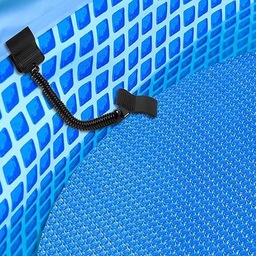 Miniatura 2 de 4 clips de cubierta de piscina para piscinas sobre el suelo, abrazaderas de cubierta de protección contra el viento negro, kit de clips de fijación