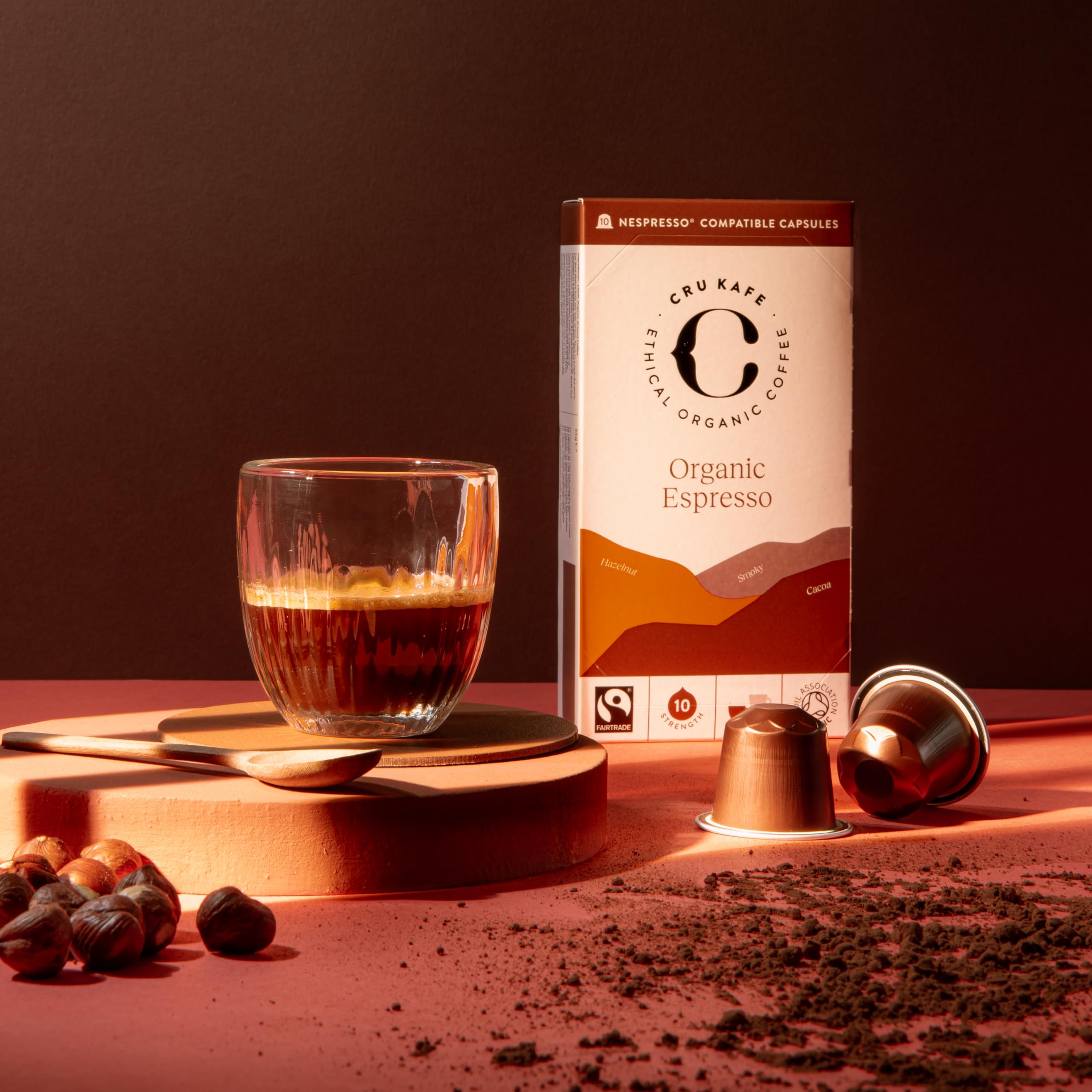 Cru Kafe Strong Espresso USDA Organic Espresso Coffee Capsules 10 Pods Fairtrade Coffee Pods Compatible with Nespresso Original — view 6