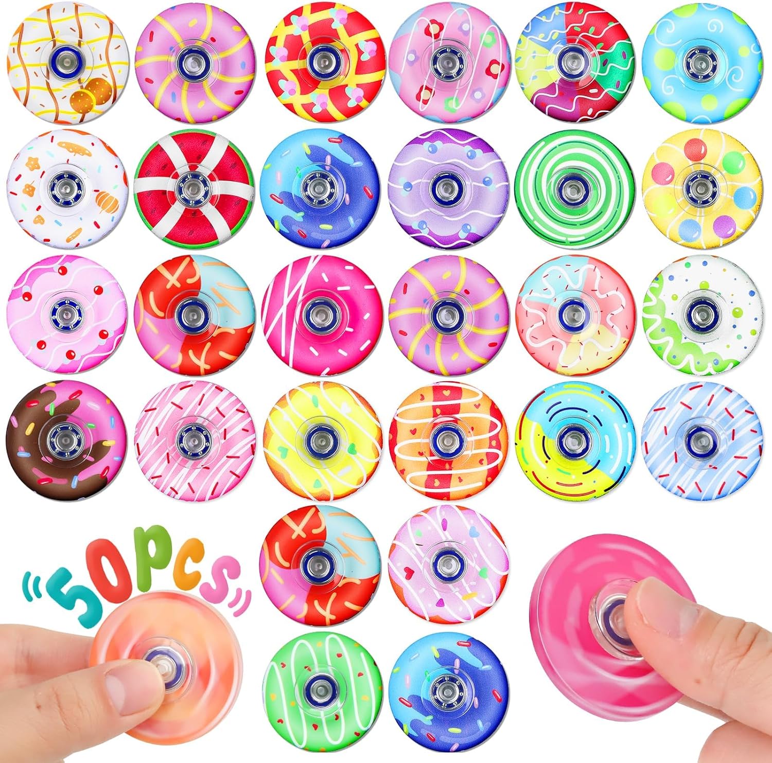 50 Pack Fidget Spinner for Kids Mini Sensory Fidget Toys Bulk, Classroom Prizes Fidgets Anxiety Toys Stress Relief Adults Kids with Autism ADHD