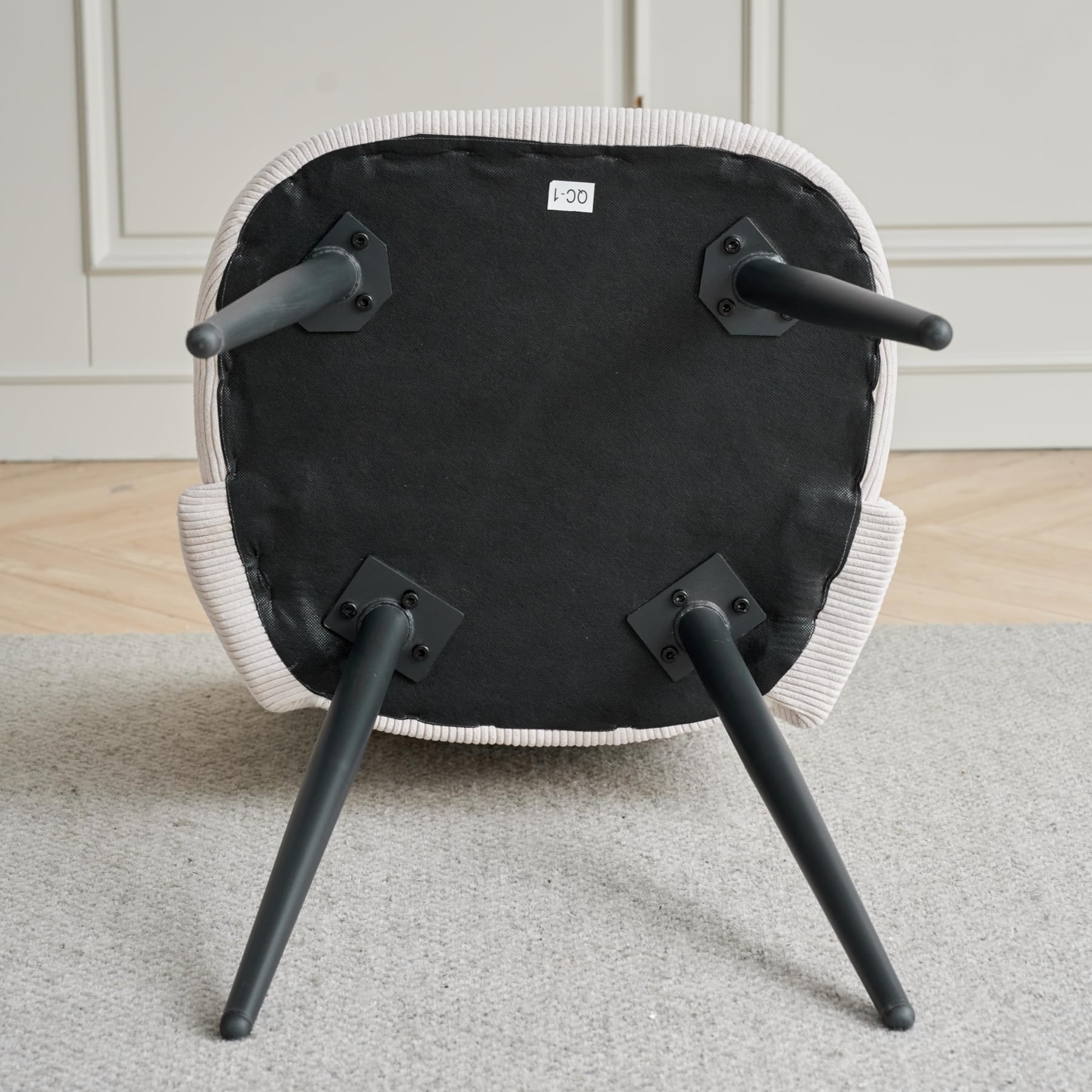 GrandCA HOME 4 Sedie da Pranzo Moderne, Sedie da Cucina Imbottite con Schienale Cavo in Velluto a Coste, per Sala da Pranzo, Cucina, Soggiorno, Camera da letto (Beige)