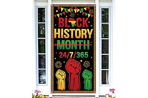 Nepnuser Black History Month Door Wreath Afro American National Holiday Party Decoration