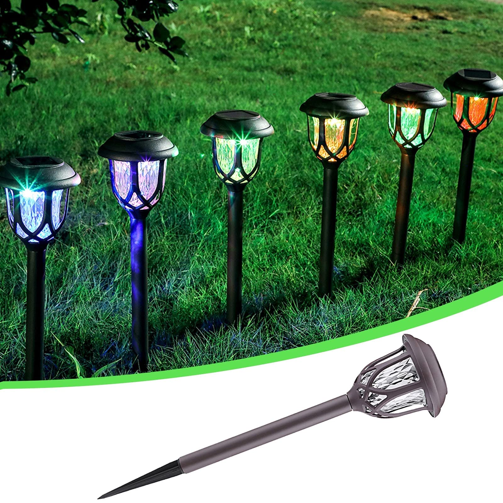 4 Packungen Solar-Wegeleuchten for den Außenbereich, wasserdichte solarbetriebene Gartenhofleuchten for Gehwege, Gehwege, Auffahrten Lampen (Color : Multicolor)