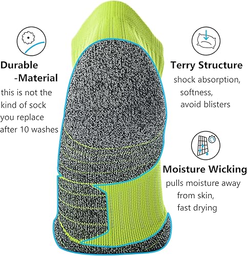 Miniatura 4 de CWVLC - Calcetines deportivos, hasta el tobillo, de compresión, acolchados, unisex, paquete variado