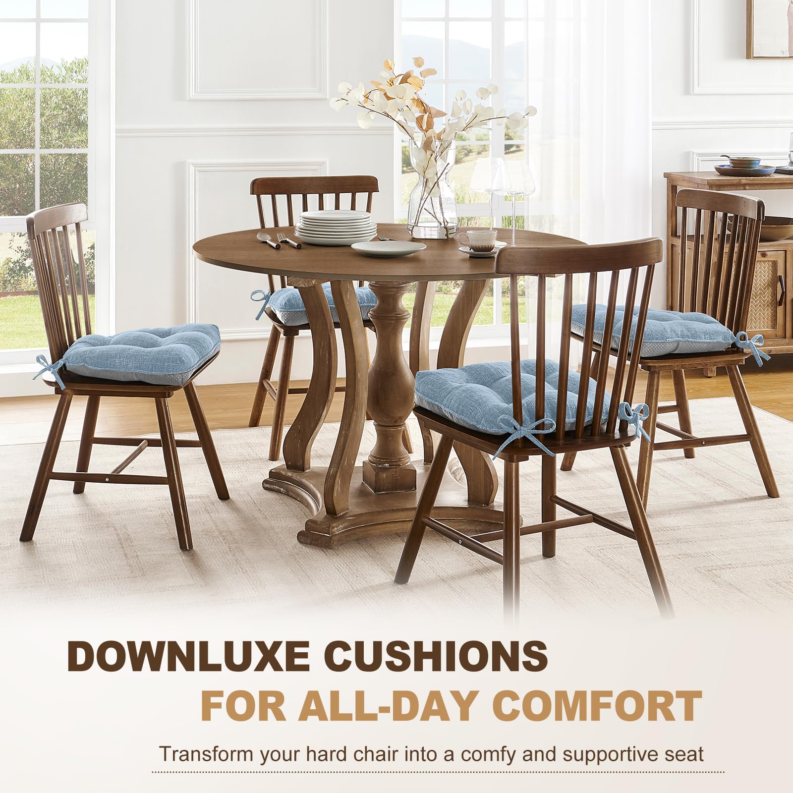 Kitchen Chairs 6-Pack Tufted Dining Chair Cushions Non-Slip