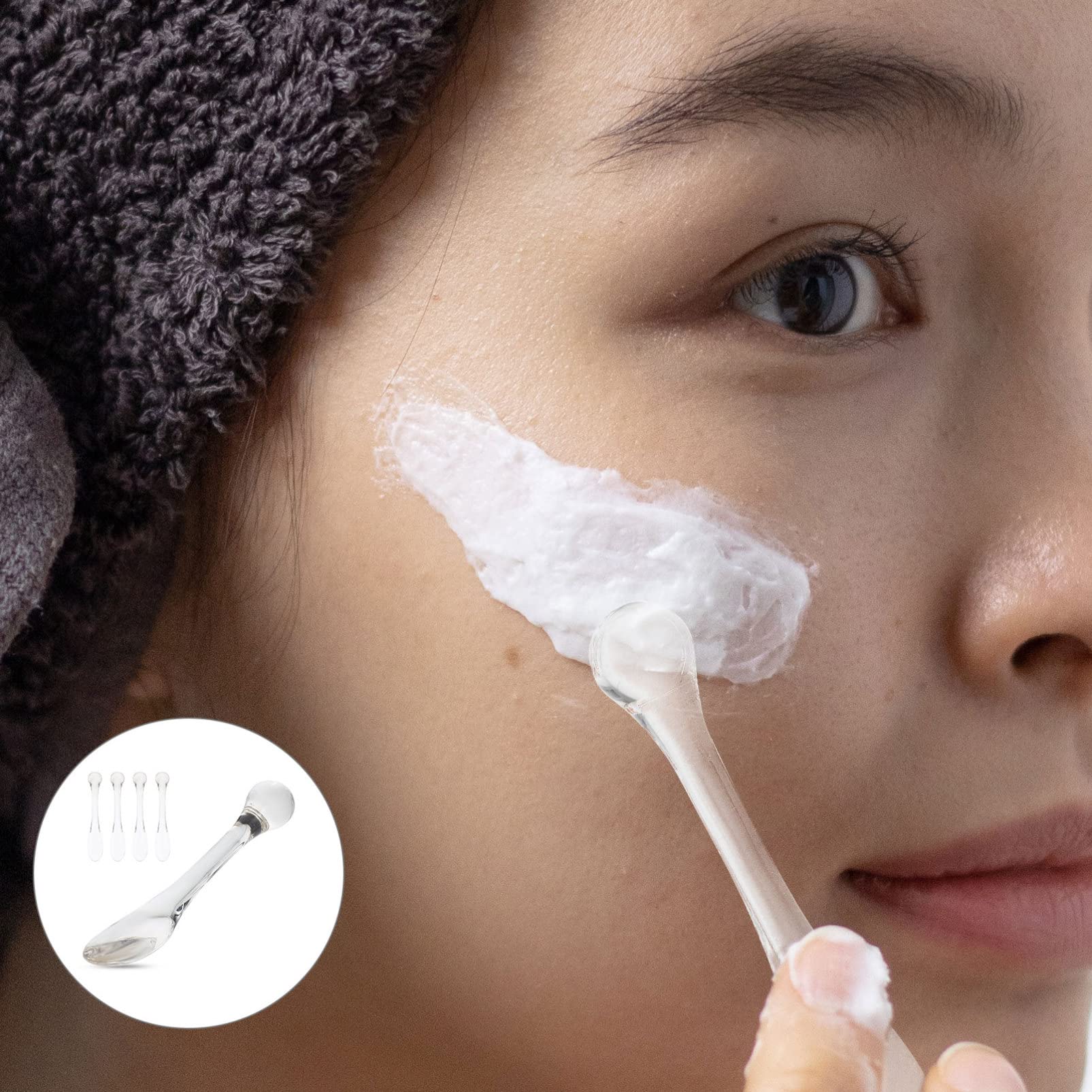 Minkissy 2x Augencreme-Massagestab – Aus Metall, Mit Löffelende, Für Gesichtscreme & Augenpads