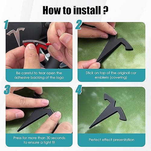 Miniatura 7 de Calcomanías para cubierta del logotipo del maletero delanterotrasero del modelo Y, accesorios de emblema negro mate (3 unidadesjuego)
