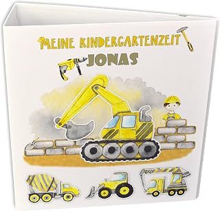 Ordner Bagger, Kindergartenordner A4, Aktenordner personalisiert, Portfolio Kindergarten personalisiert, Krippenordner Portfolio, Motivordner Bagger, Ordner mit Namen Kinder, Feenstaub
