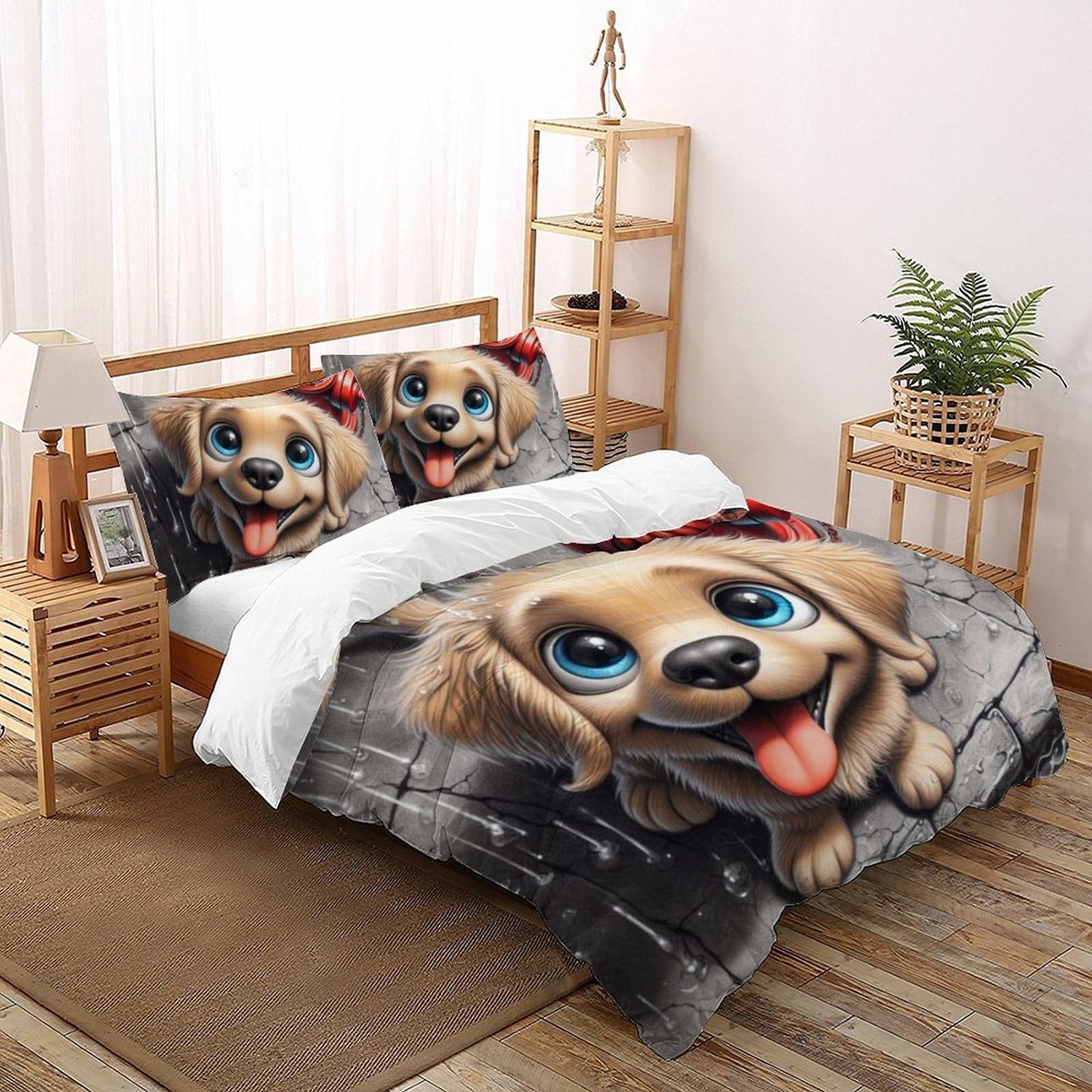 Housse de couette fermeture éclair enfant parure de lit simple 3D 220x240cm
