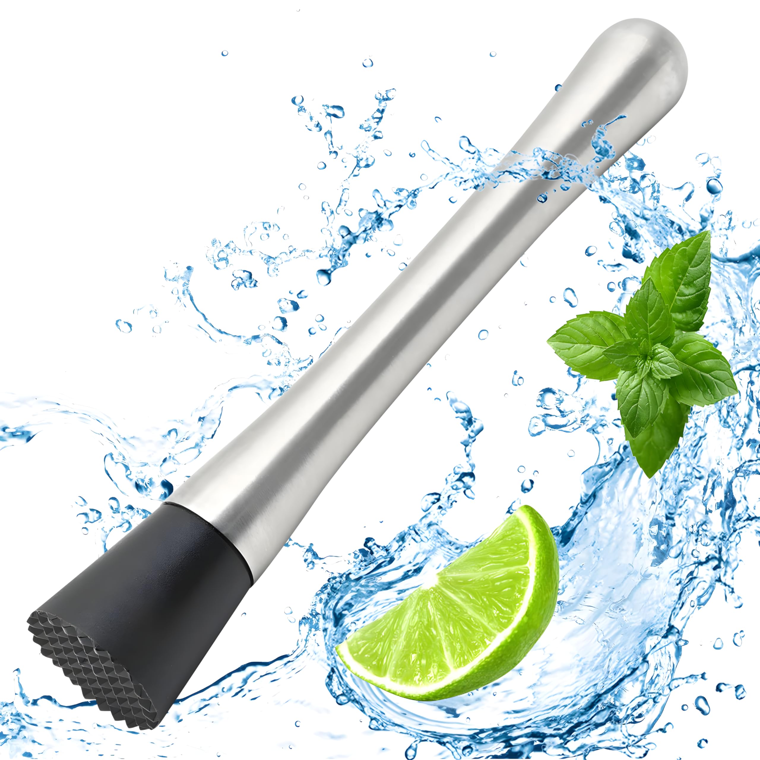 Ice Crusher Barware Cocktail Muddler,Cocktail Stirrer, Stainless Steel Stirrer, Lime Press Masher, Lime Hand Masher