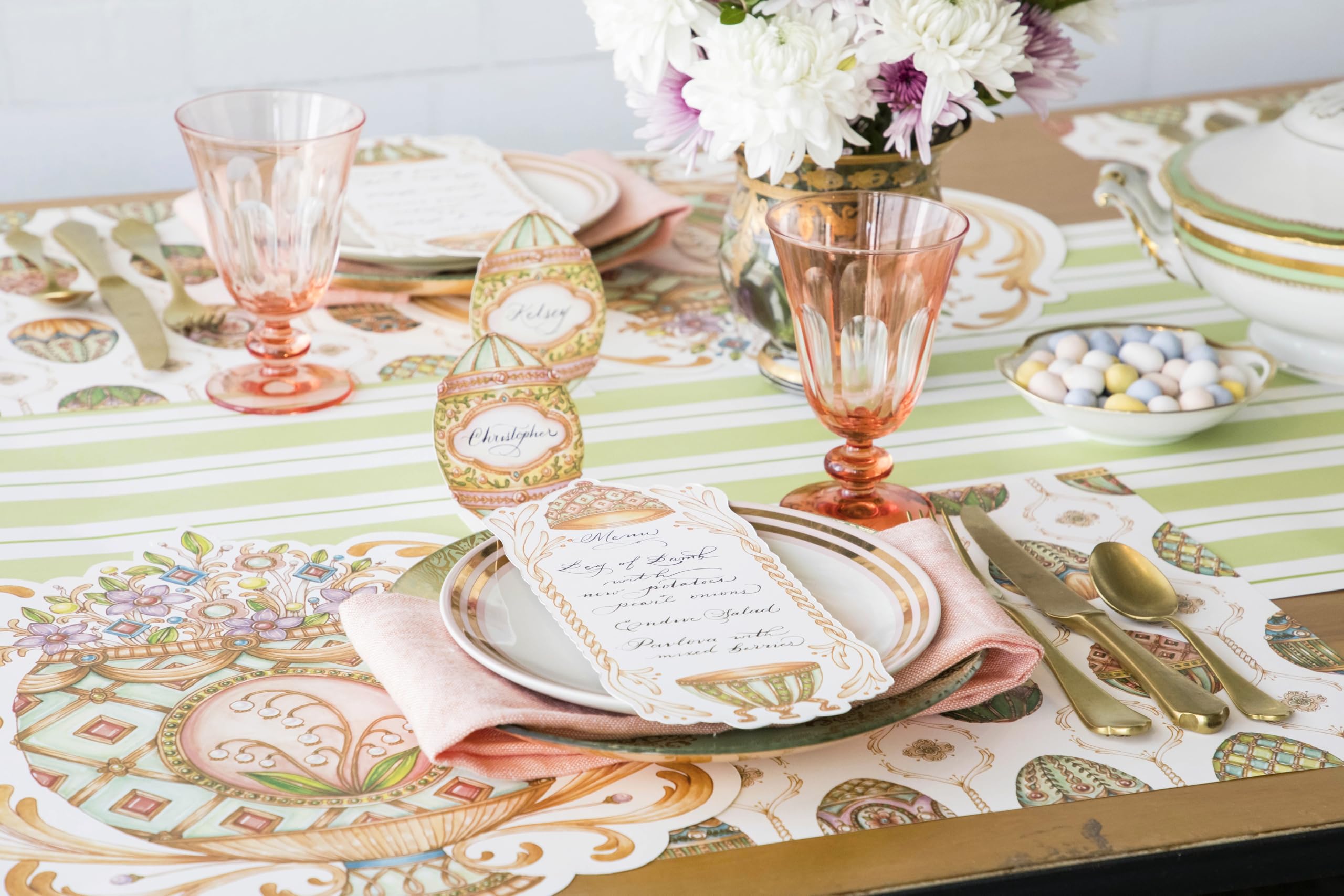 Einweg-Tischläufer, gestreift, Papier-Tischläufer, Rolle für Partys oder Hochzeiten, hergestellt in Amerika, Grün Küche, Haushalt &
