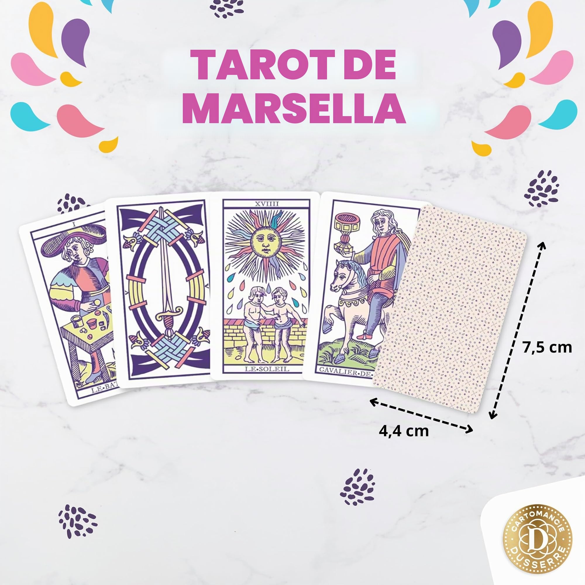 Dusserre - Minis Juegos Tarot de Marsella & Oracle Belline | Colector Cartomancie | Edición Limitada | Oráculo y Tarot Adivinatorio | Caja Rígida