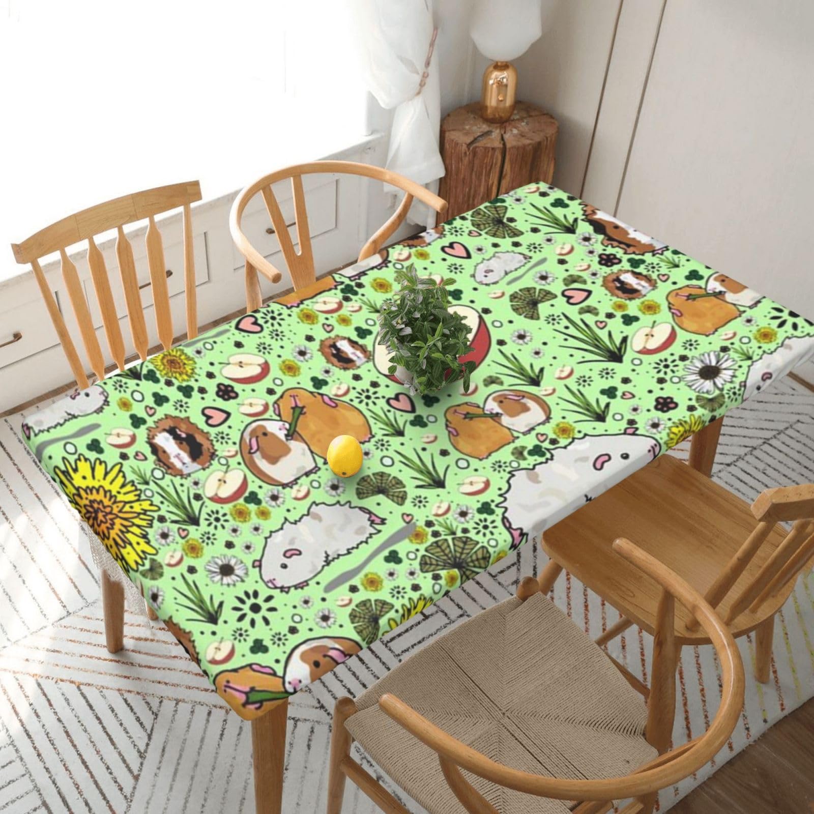 BNVSADC guinea pig Printed 5FT Tablecloth Polyester Kitchen Water Resistant Table Cloth Dining Table Decoration Table Covers, 152x76 CM