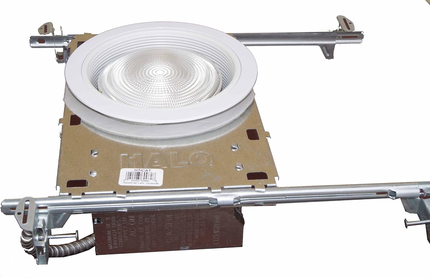 12 Pack-6" Stepped Baffle Trim with Plastic Ring for Par30/r30 Line Voltage Recessed Can Light-White-2 Rings