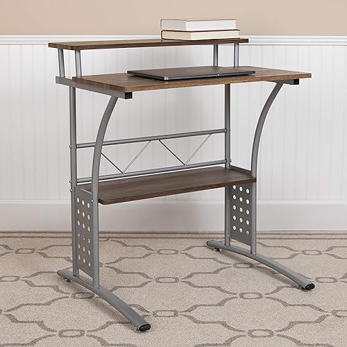 Miniatura 2 de Flash Furniture escritorio para computadora Nogal rústico,Negro,Blanco,Arce,Mahogany,Gris (rustic gray),Nogal,https://www.amazon.com/dp/undefined