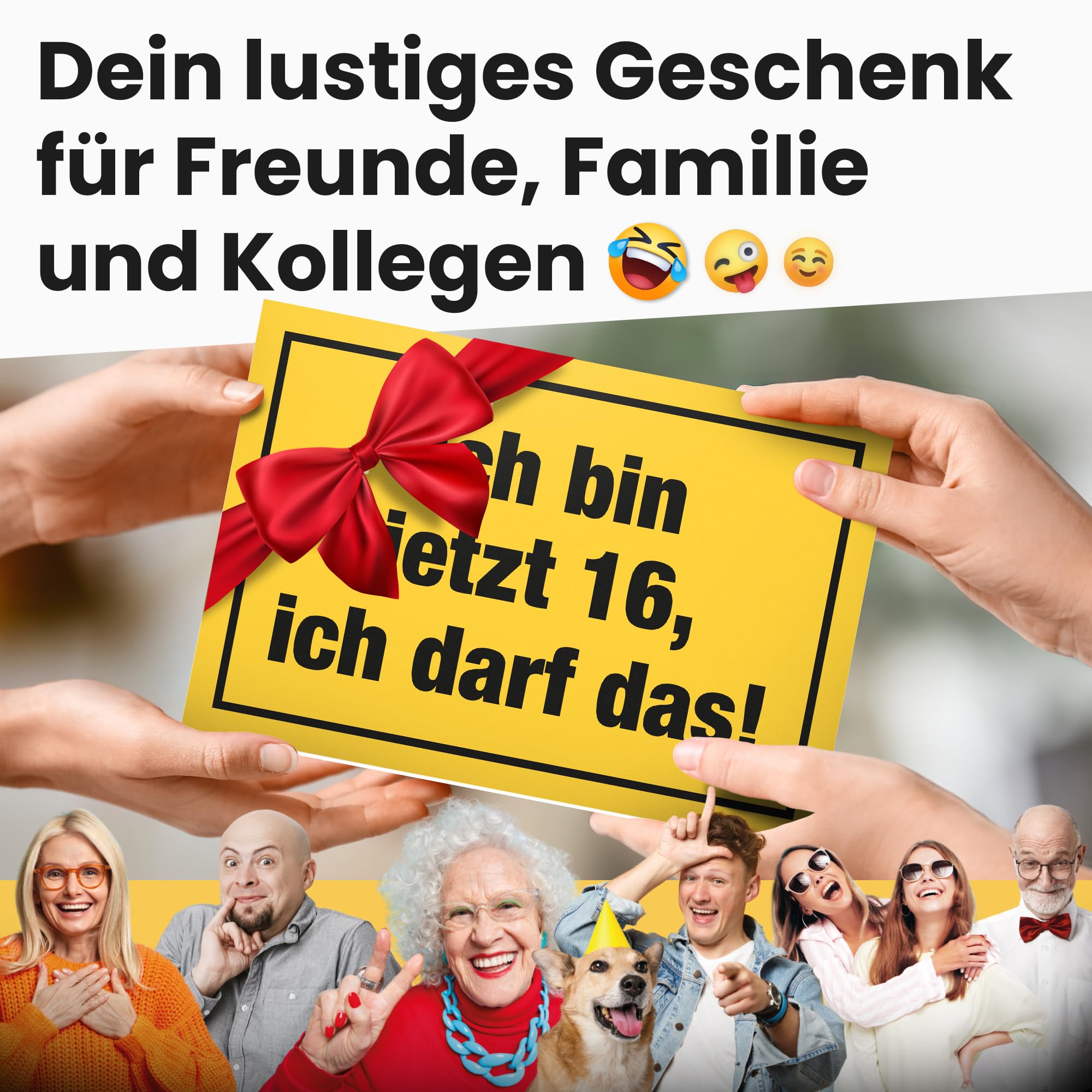 Targa Divertente Per 16° Compleanno – 30x20 Cm In Plastica – Idea Regalo Per Festa, Lui O Lei – 16 Ich Darf Das - 3
