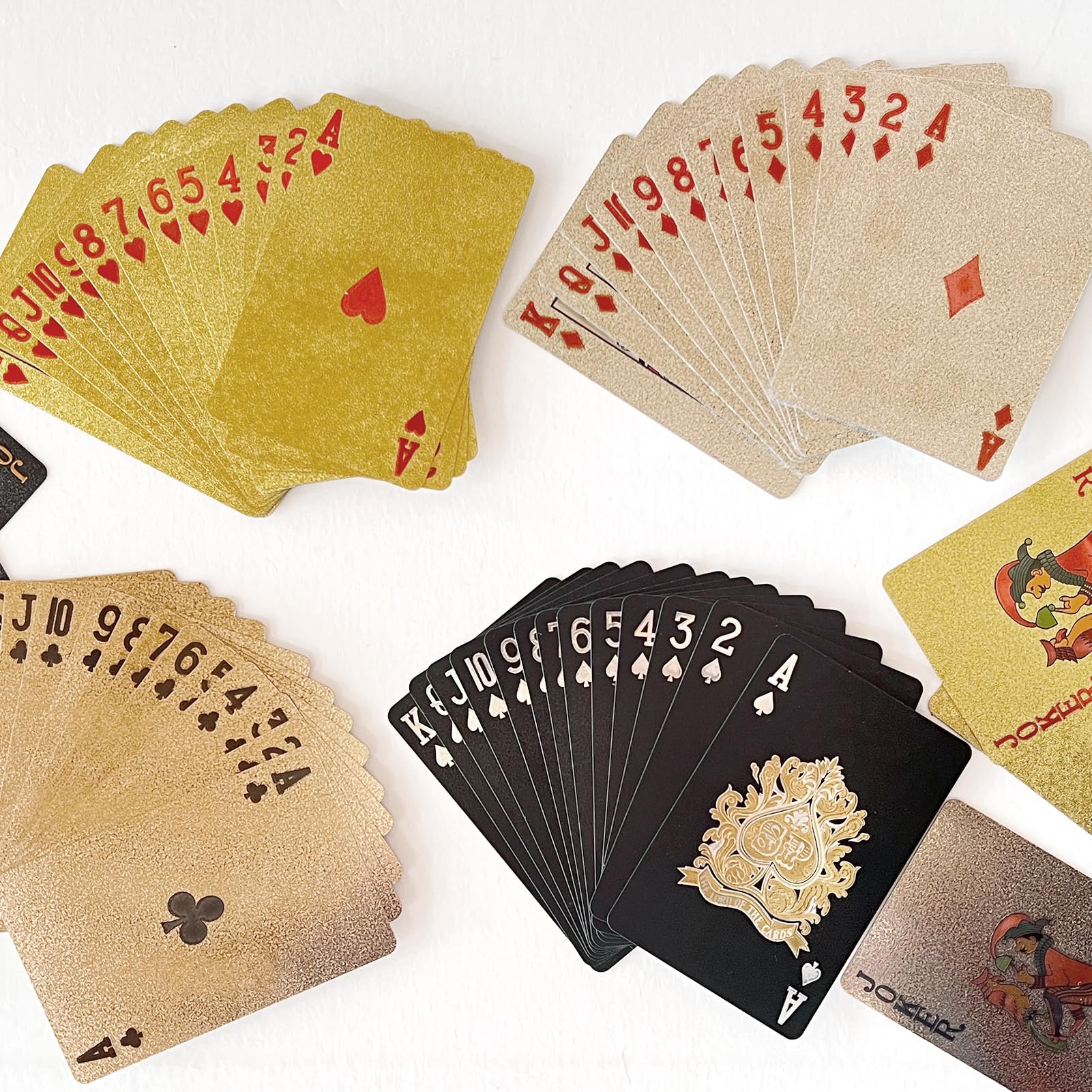 Amazon.com: FMOACEN 4 Decks Waterproof Playing Cards Gold Silver