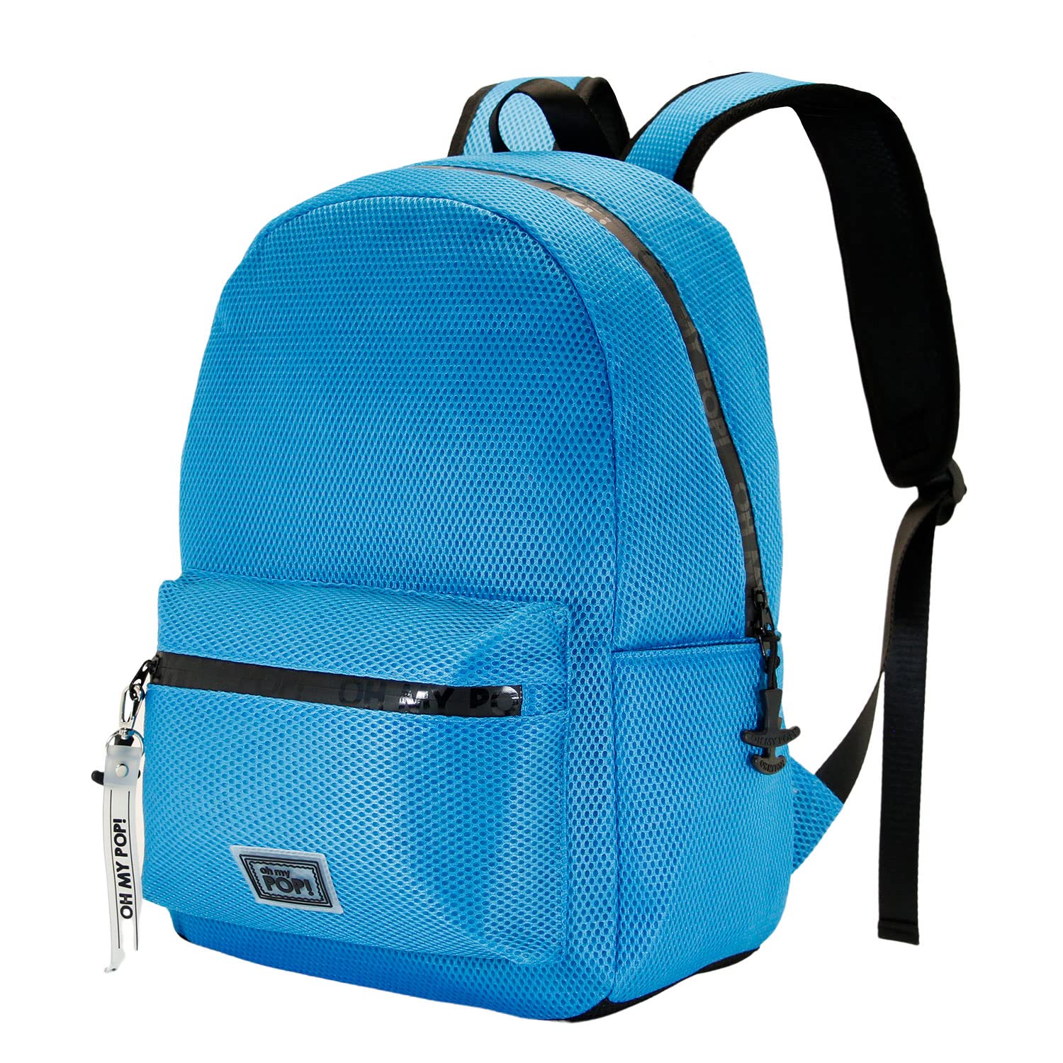 Oh My Pop! Cyan Neon-Mochila Mesh, Azul, 30 x 44 cm, Capacidad 19.5 L