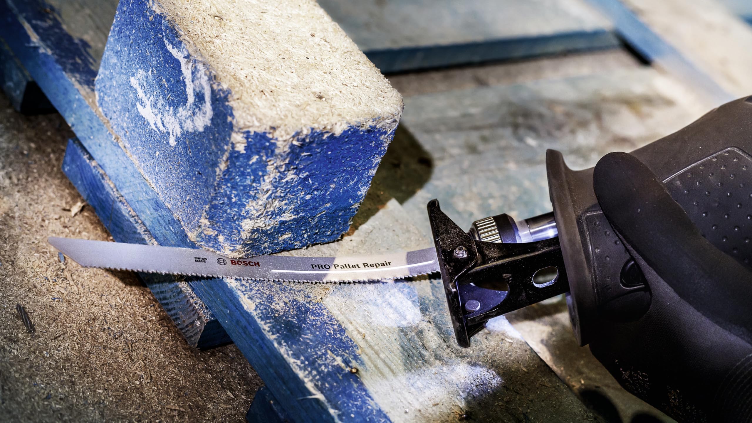 Bosch 100x Brzeszczot do piły szablastej do napraw palet PRO Pallet S1022HFR Repair Fast (do Stal, Drewno z gwoździami, Długość 200 mm, Professional Akcesoria Piła szablasta)