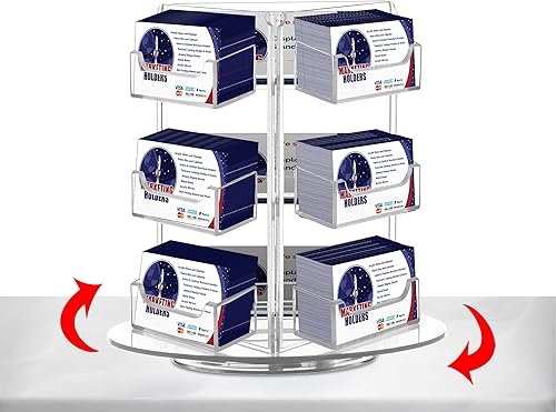Miniatura 4 de Marketing Holders Soporte giratorio para tarjetas de visita de acrílico con capacidad para tarjetas de citas de 3.5 x 2 pulgadas para estudios,