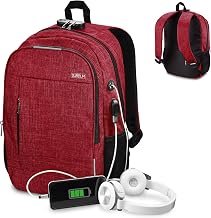 SUBBLIM Urban Lock Laptop Backpack 16″ Red USB Port Output Headphones and Lock system