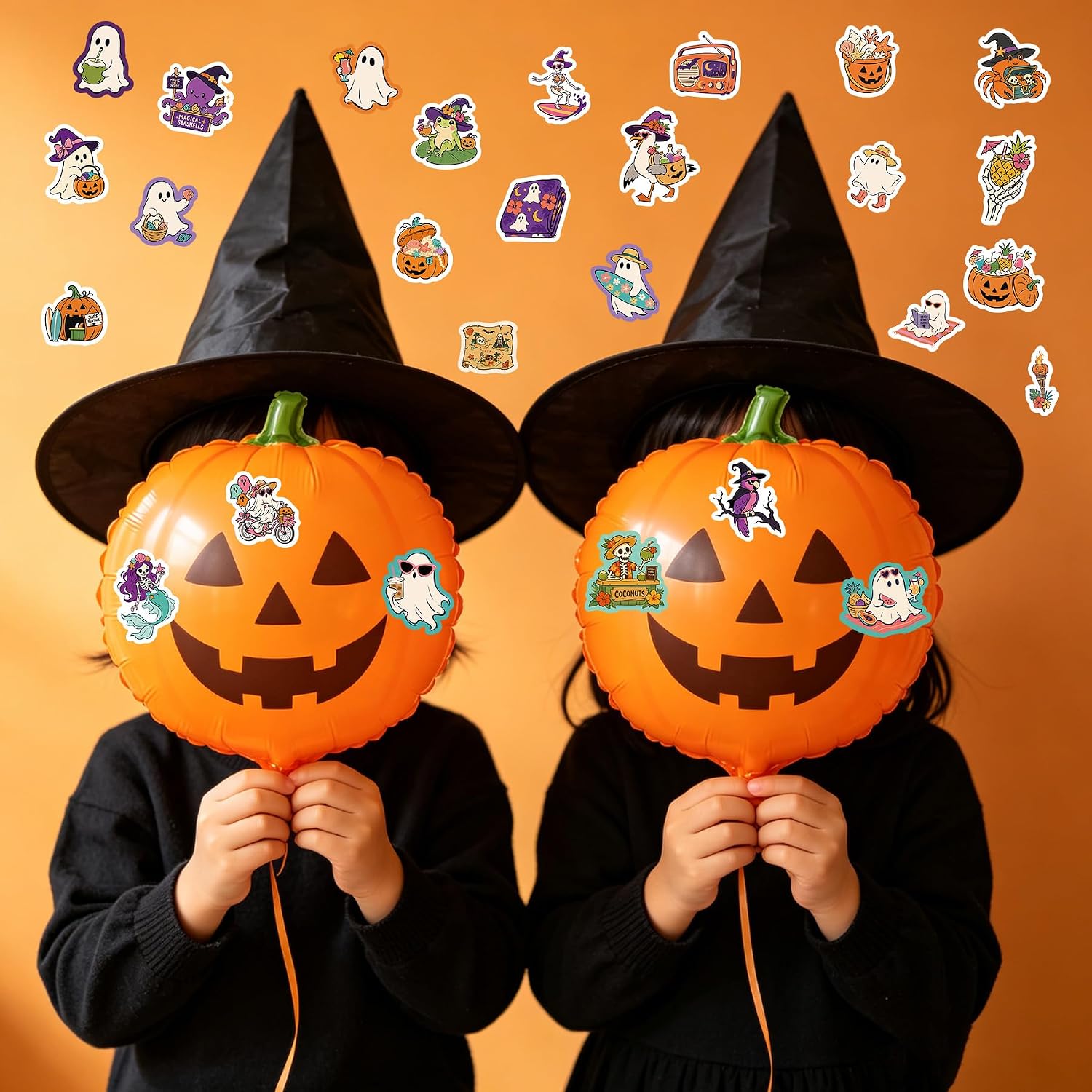 100 Pcs Halloween Stickers for Kids, 50 Unique Waterproof Vinyl Decals for Party Favors, Treat Bags, Water Bottles, Laptops, Scrapbooking & DIY Crafts image 2