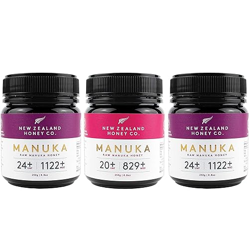 Paquete de miel de manuka cruda - New Zealand Honey Co. UMF 24+  UMF 20+, certificado UMF  8.8oz