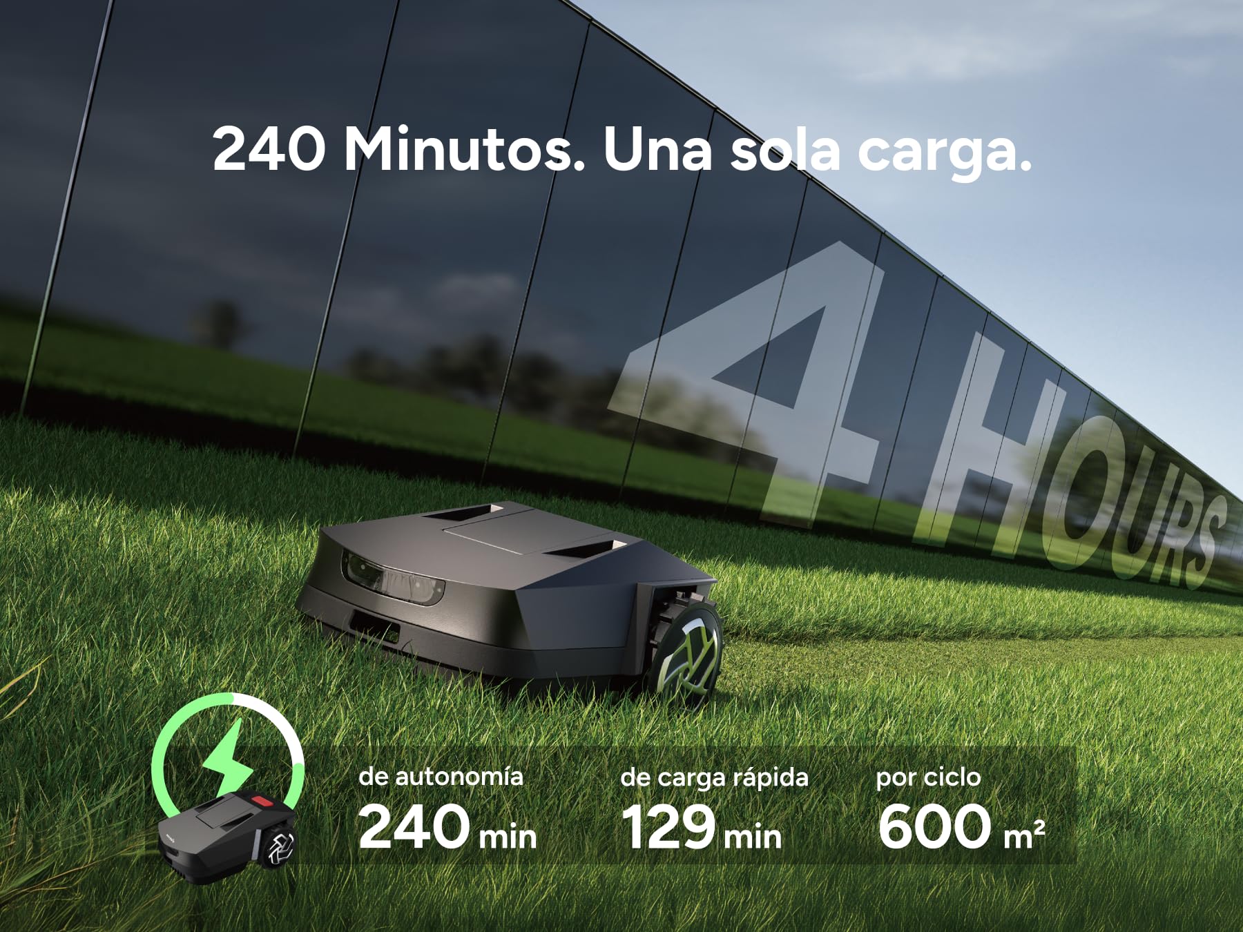 IGarden Z4 Robot Cortacésped Inteligente Inver X Serie Z sin Cable RTK con IA, mapeo con IA hasta 1500 m², detección de obstáculos y Control por App