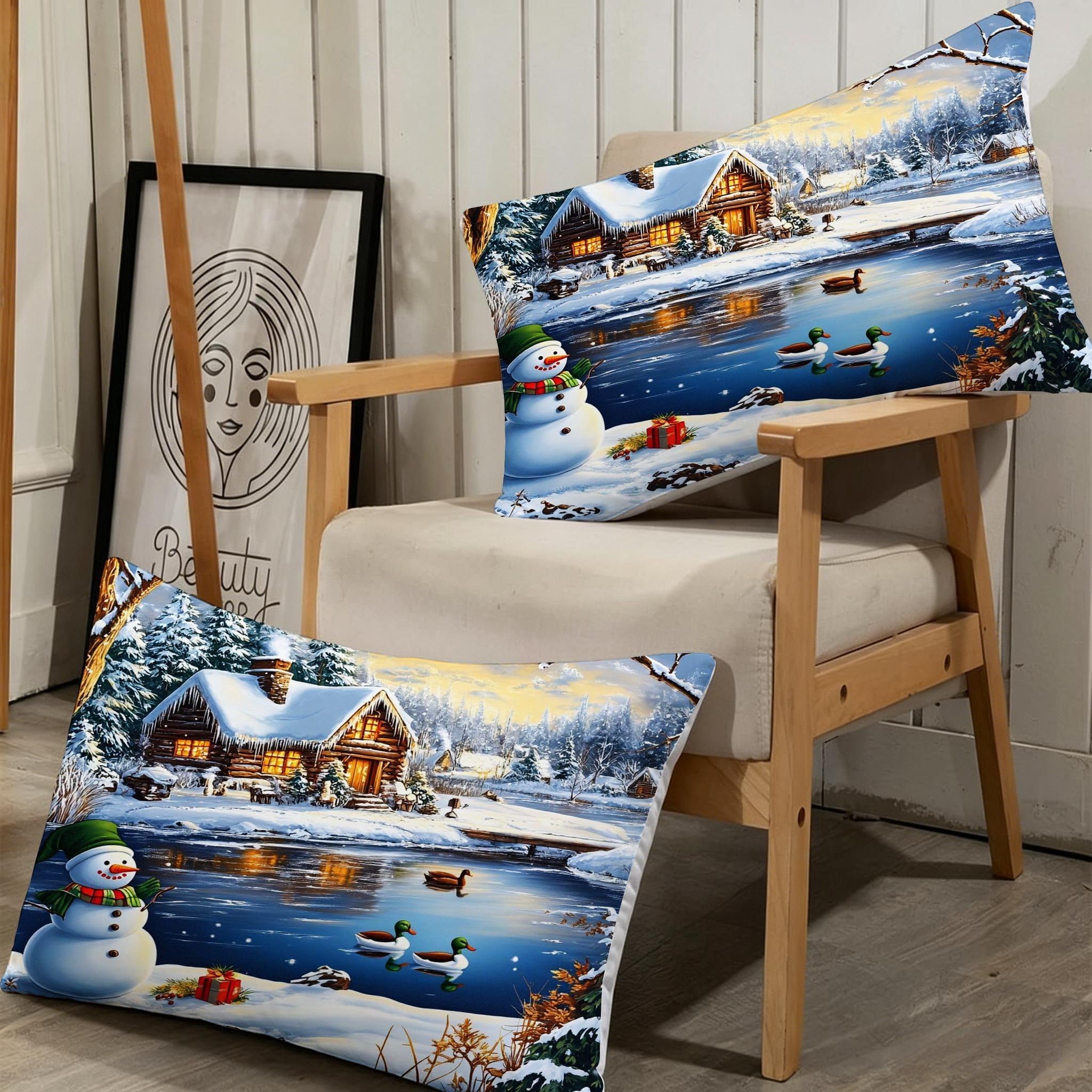 Copripiumino Matrimoniale Pupazzo Di Neve Bianco 260x240, ZQ8010 | Traspiranti Durevoli Microfibra, per Tutta la Famiglia, Matrimoniale, per Tutte le Stagioni, con 2 Federe 50x80 cm