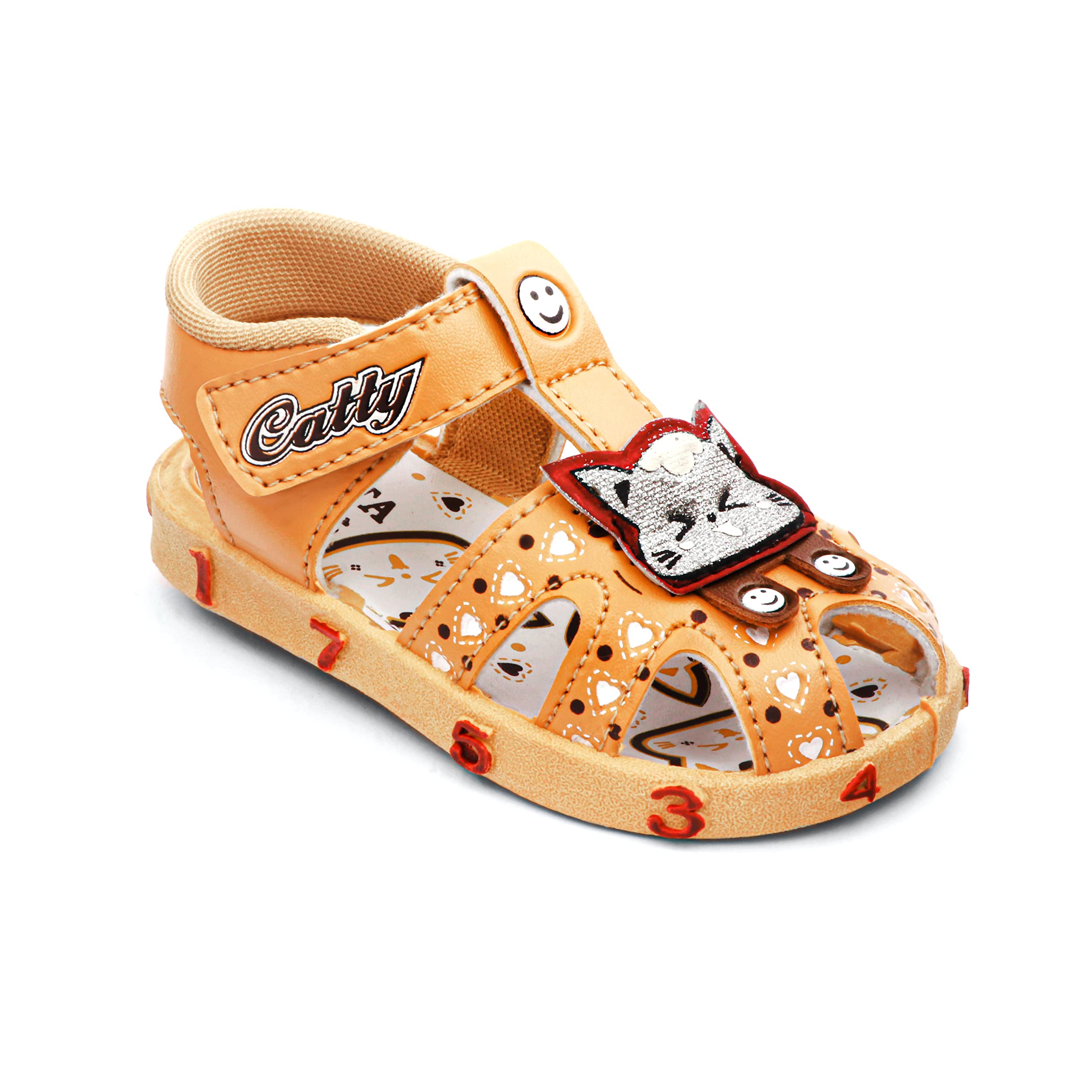 LEVOT Glitter-Yellow Stylish Fashionable Light weight Musical Sound Casual First Walking Slip on Sandals for unisex Baby Boys and Baby Girls(15 Months-18 Months) (B0BK6Q8JVN) Amazon Price History, Amazon Price Tracker