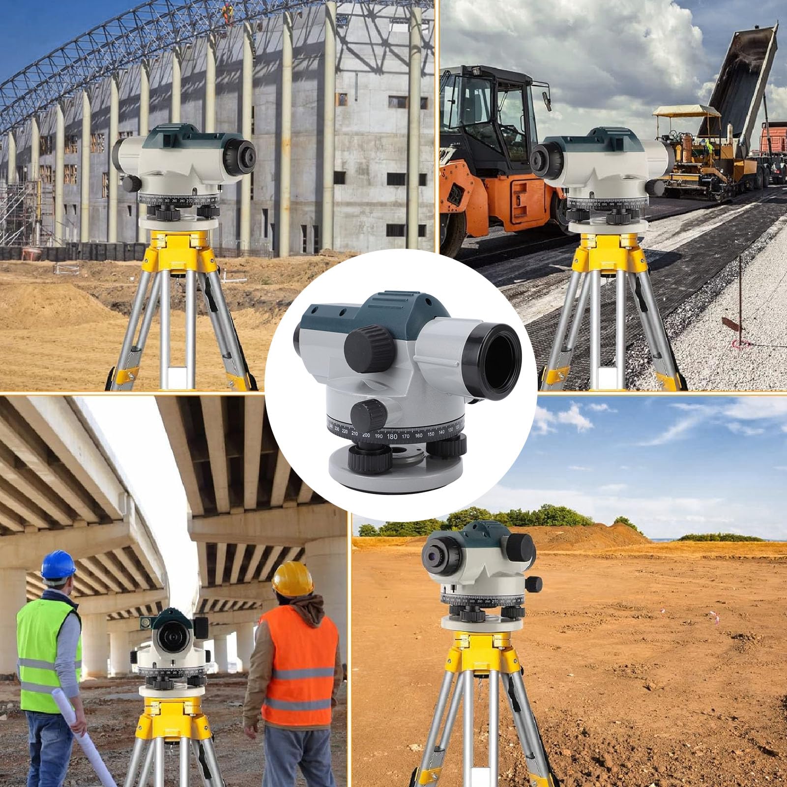 Niveau Automatique de Haute Précision à Grossissement 32X, Outil de Mesure D'angle de Distance de Hauteur, Outil D'arpentage à Nivellement Automatique avec Compensateur