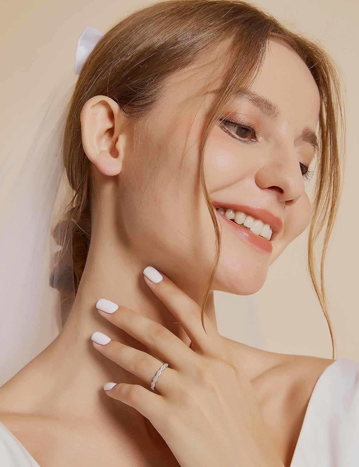 EAMTI 925 Sterling Silver Wedding Band for Women Cubic Zirconia Twisted Rope Half Eternity Band Ring Size 3-13 - Image 4