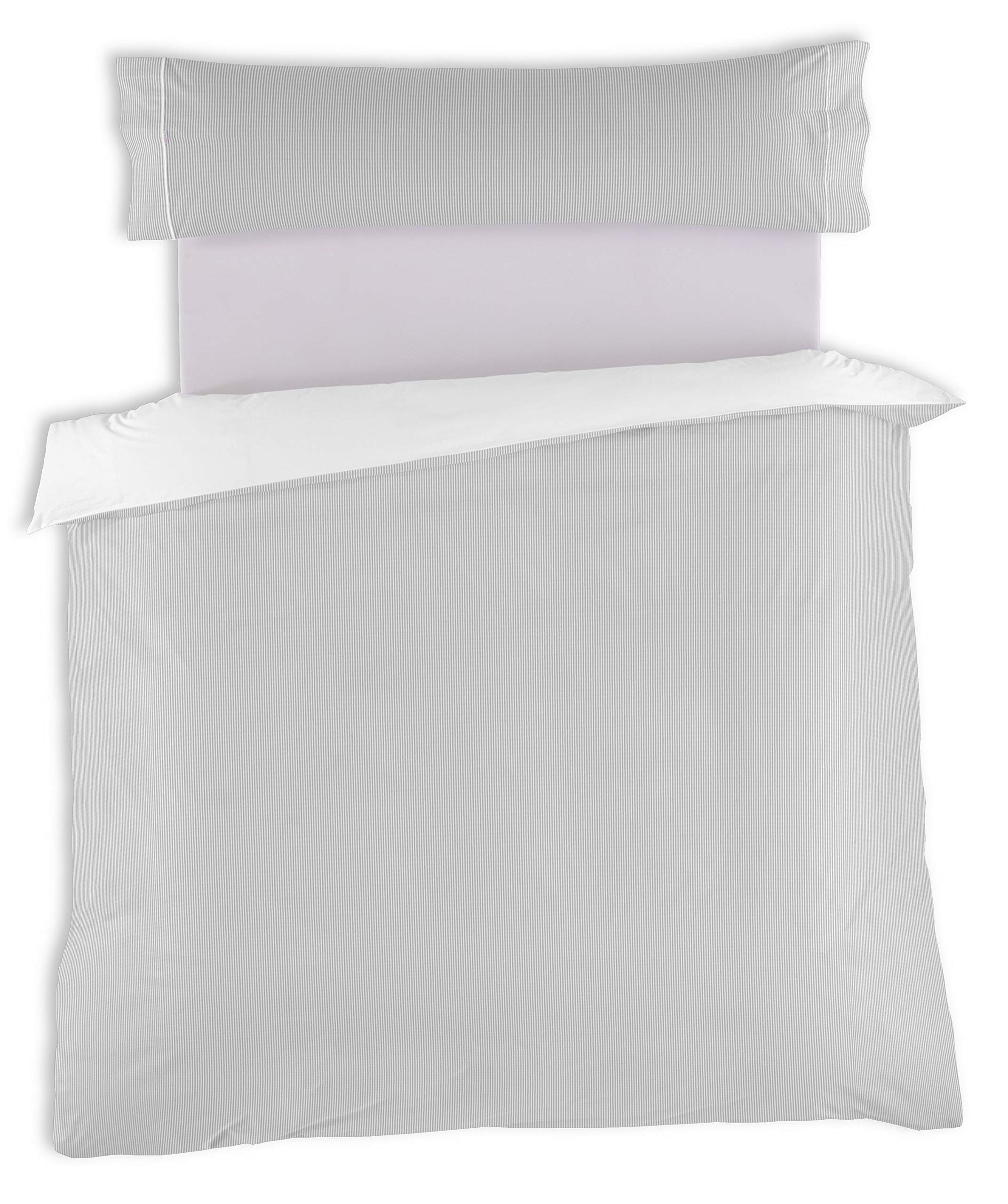AlexandreHouse Funda Nordica and Funda de Almohada Greta, Pearl Colour Cama de 105 (2 pieces) - 100% Cotton - 200 Hilos. Gramage: 125