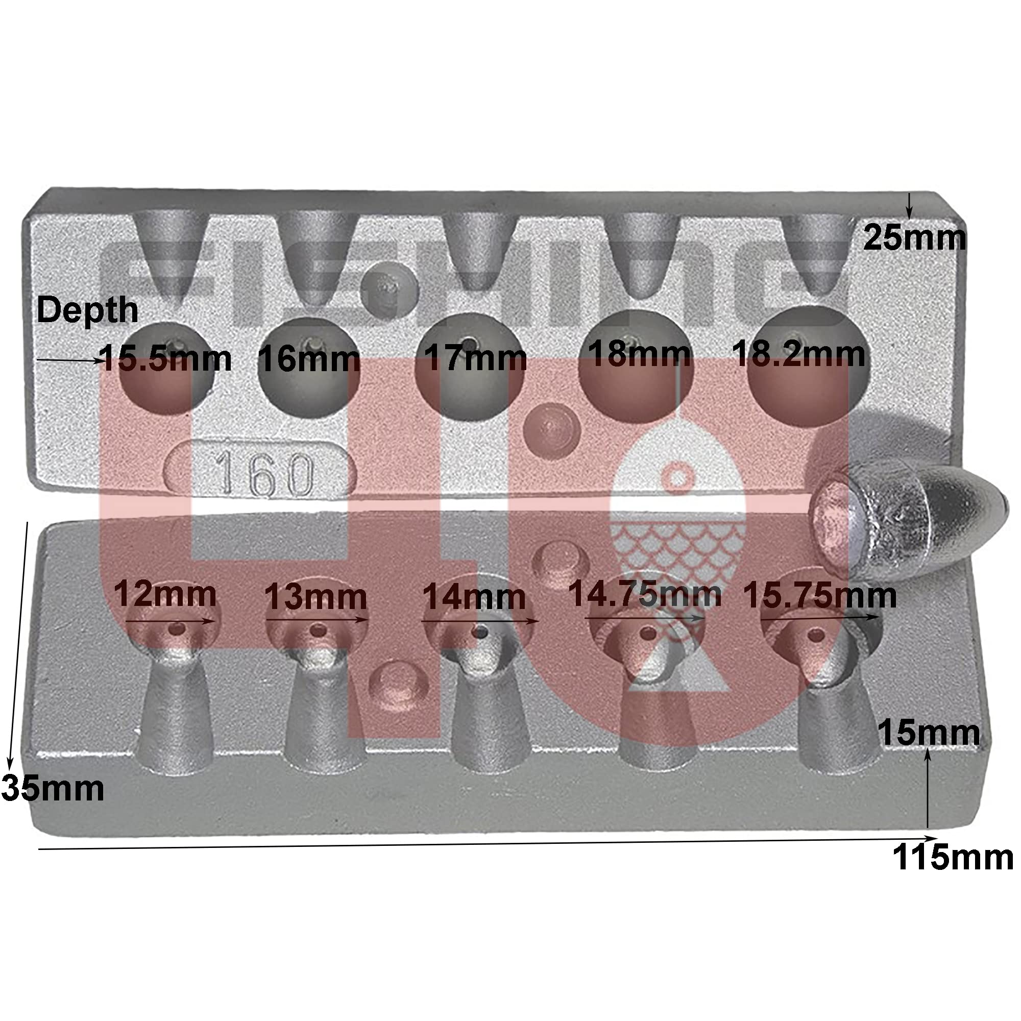 Stampo per backlead volanti 13-18-22-27-32g Texas Rig pesca, pesca Lrf, Bass Fishing.