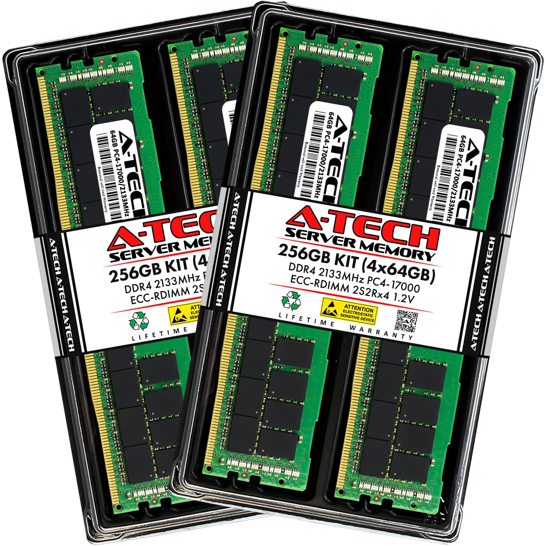 A-Tech 64GB Kit (2x32GB) DDR4 2666MHz PC4-21300 ECC RDIMM 2Rx4 Dual Rank 1.2V ECC Registered DIMM 288-Pin Server & Workstation RAM Memory Upgrade Modules (A-Tech Enterprise Series) — view 153