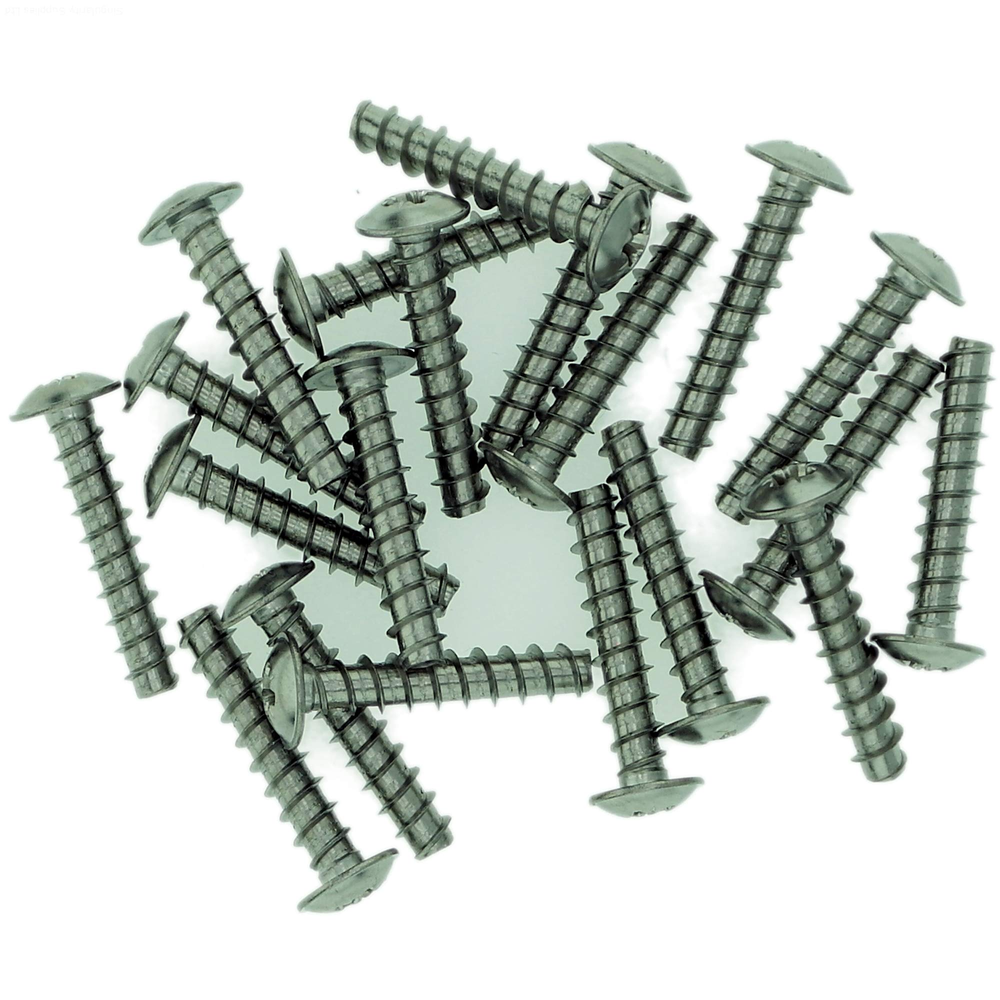 Singularity Supplies D4 (4Mm X 10Mm) Pozi Pan Screws For Plastic (Flanged - Trilobular) - Stainless Steel (A2) (Pack Of 20)