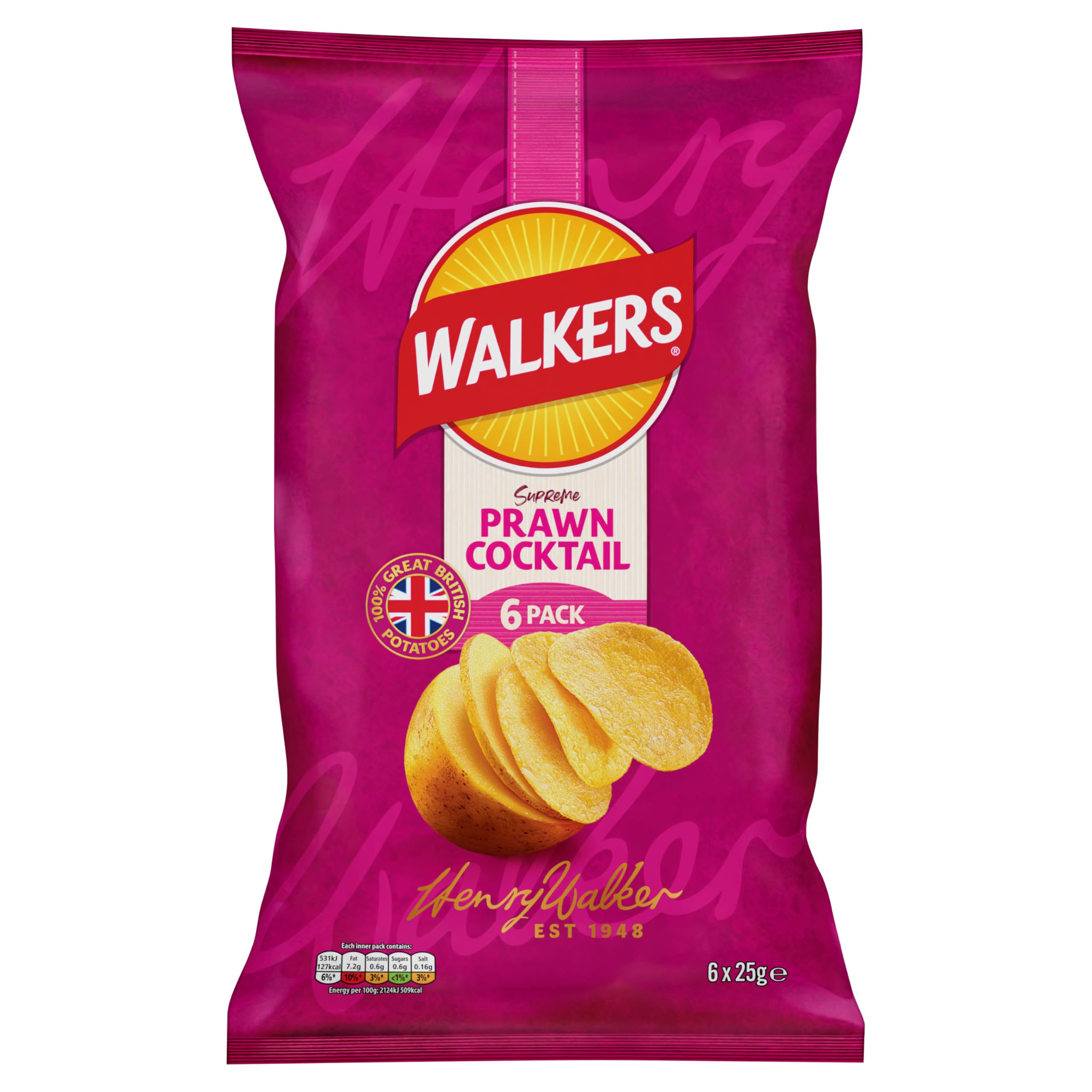 Walkers Prawn Cocktail 6 Pack 150g