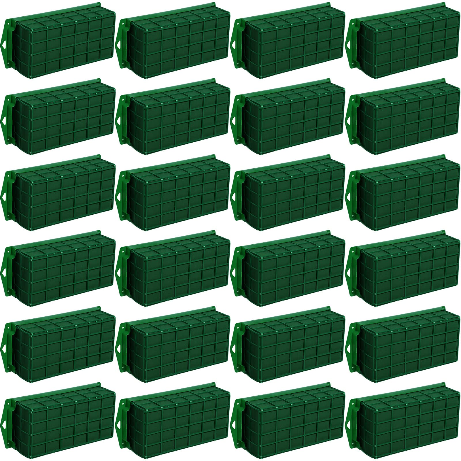 boao 16 pieces floral foam cage holder with floral foam for fresh flowers cage bowl for table centerpiece flower arrangement, rectangle, 11.8 x 4.7 x 3.1 inch
