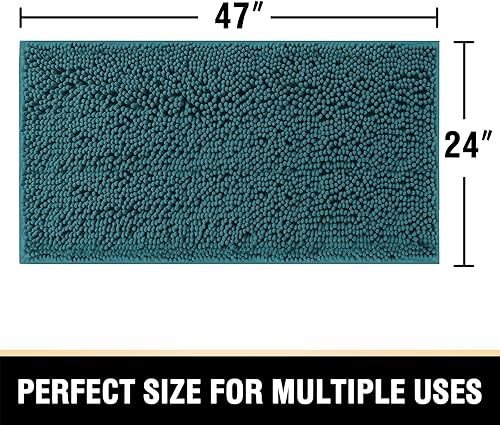 Miniatura 71 de Alfombras de baño Tapetes para baño antideslizante de chenilla de lujo alfombra de baño alfombra extra suave y absorbente Tapetes peludos lavables