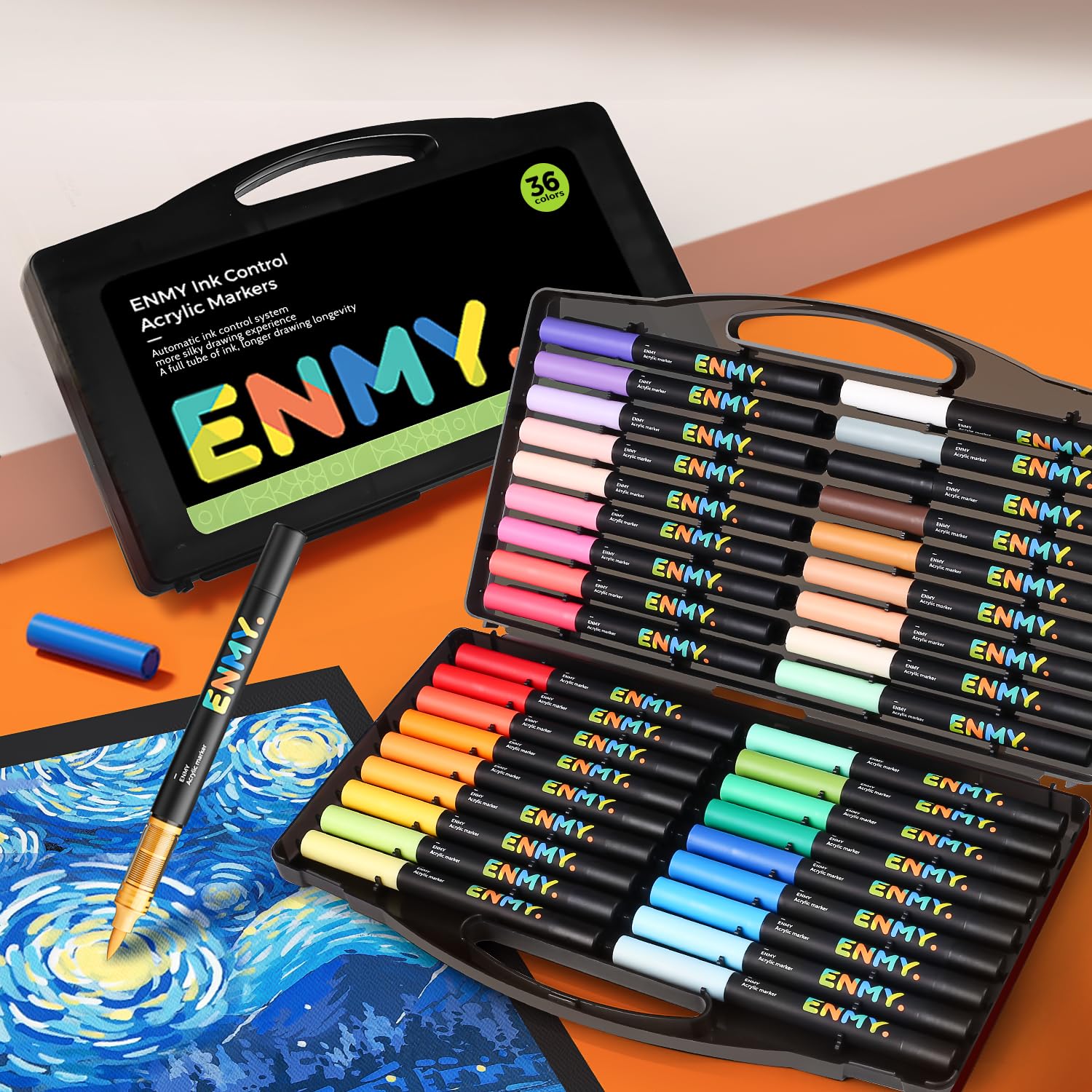 ENMY インクコントロールアクリルマーカー 36色 Amazon.com: ENMY 36 Colors Direct Liquid Acrylic Paint Pens