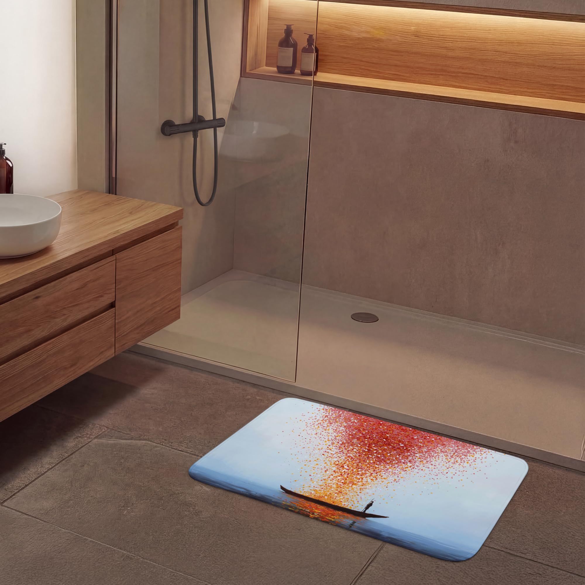 Tapis Bain Non Slip Bath Mat Douche Absorbant Antidérapant Lavable