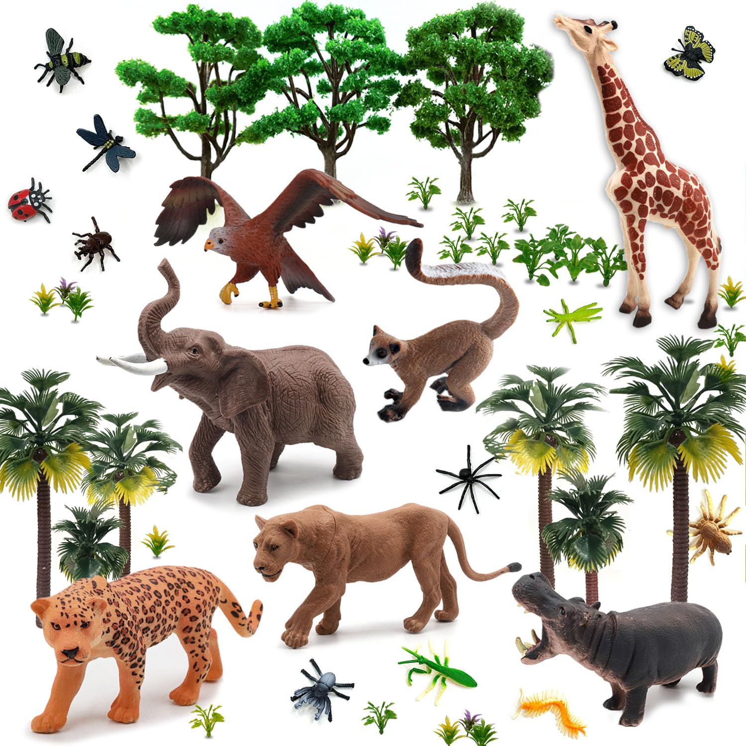 Amazon.com: QuarenDen 49Pcs Rainforest Figures, Model Scenery Kit