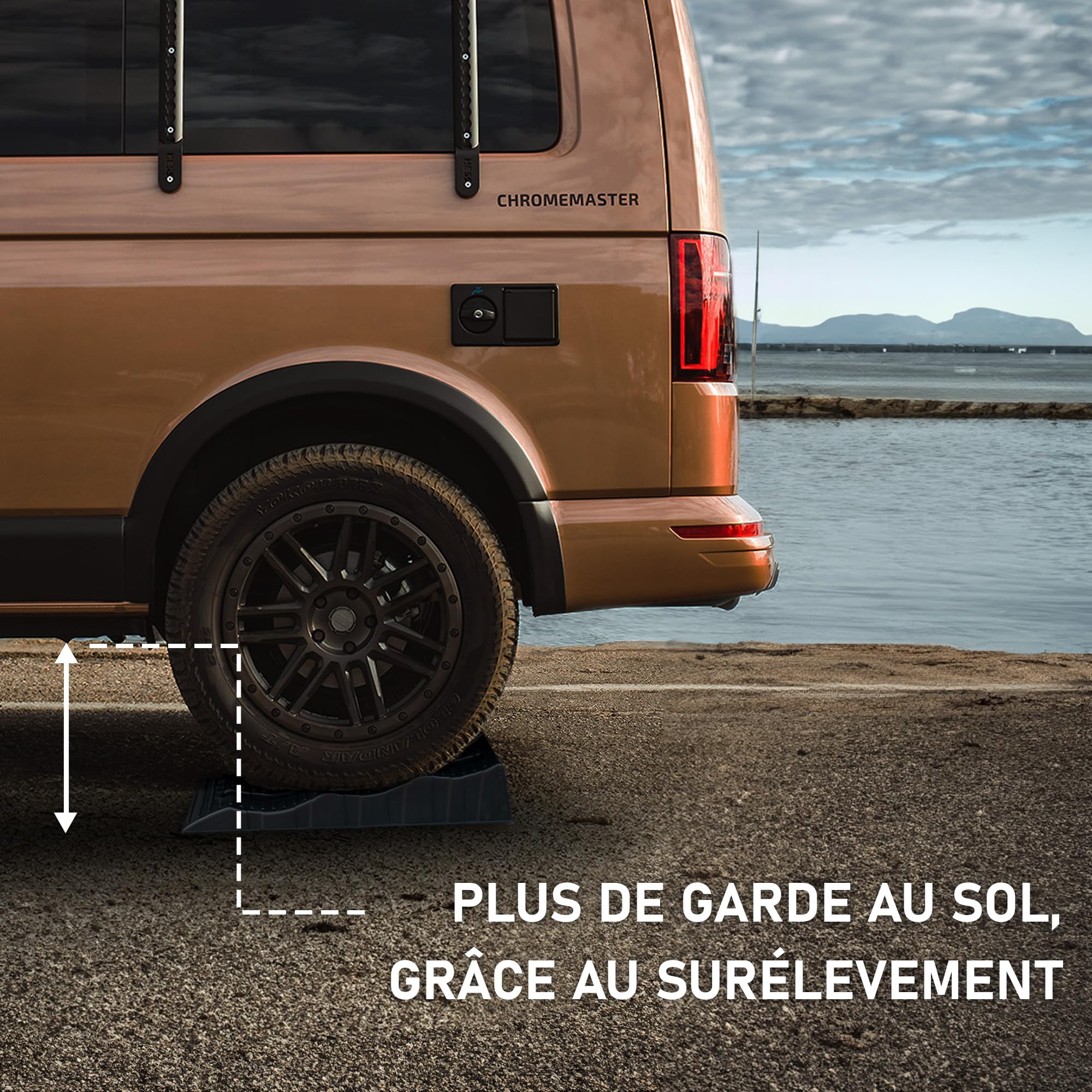 CHROMEMASTER | Nivelleringsblokken voor camperbusjes; nivellering hellingen voor campers; autohellingen Heavy Duty | 4 stuks in een set | Hellingen waterpas uw voertuig | Belasting tot 4 ton/paar