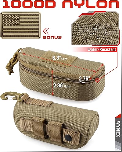 Miniatura 5 de WYNEX Bolsa táctica Molle para gafas, estuche rígido para lentes de sol a prueba de golpes, caja protectora