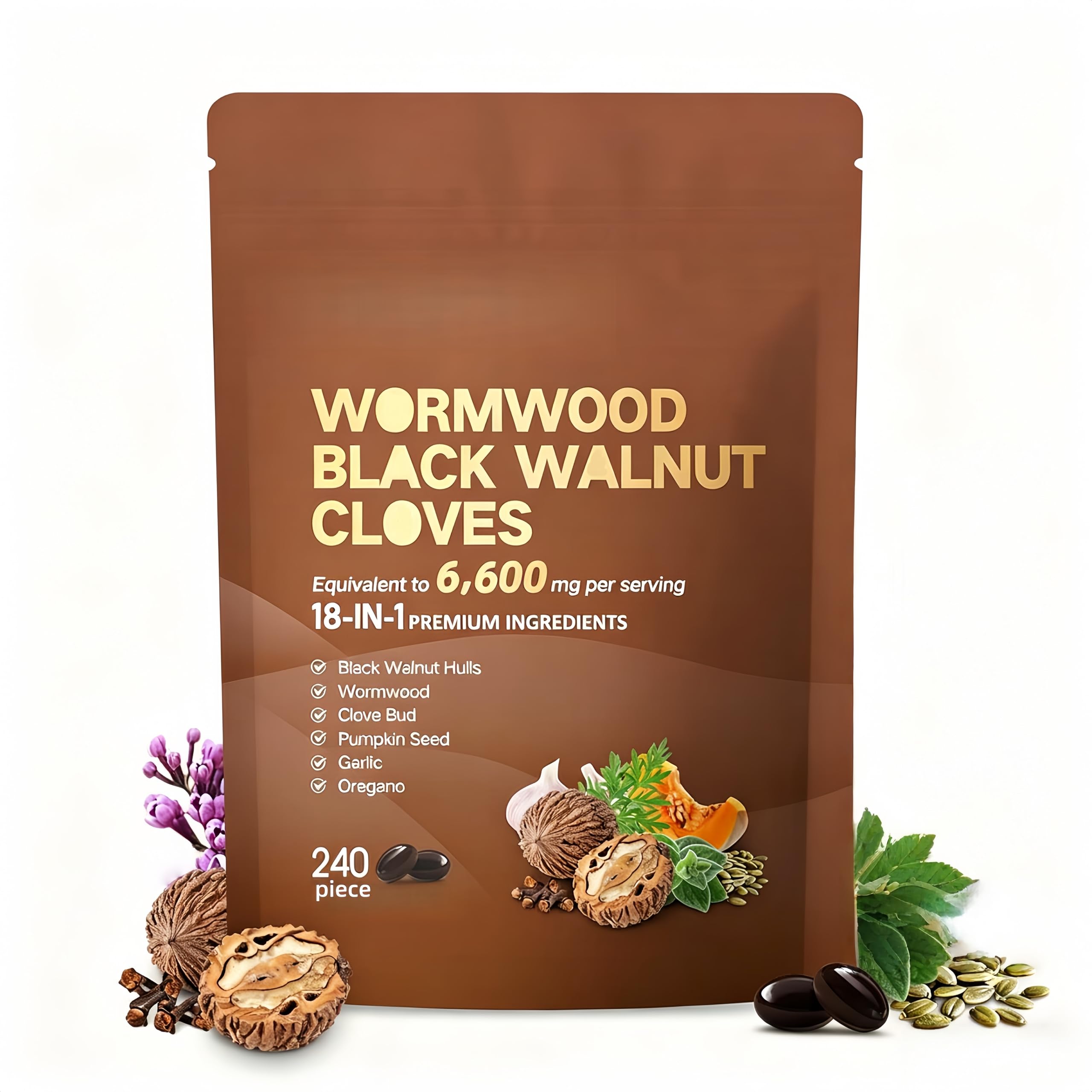 El ajenjo, las nueces negras y el clavo apoyan la limpieza intestinal y la salud digestiva, adecuados tanto para hombres como para mujeres.
